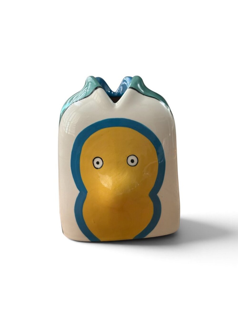 Vintage Hand-Painted Colorblock Art by India Art